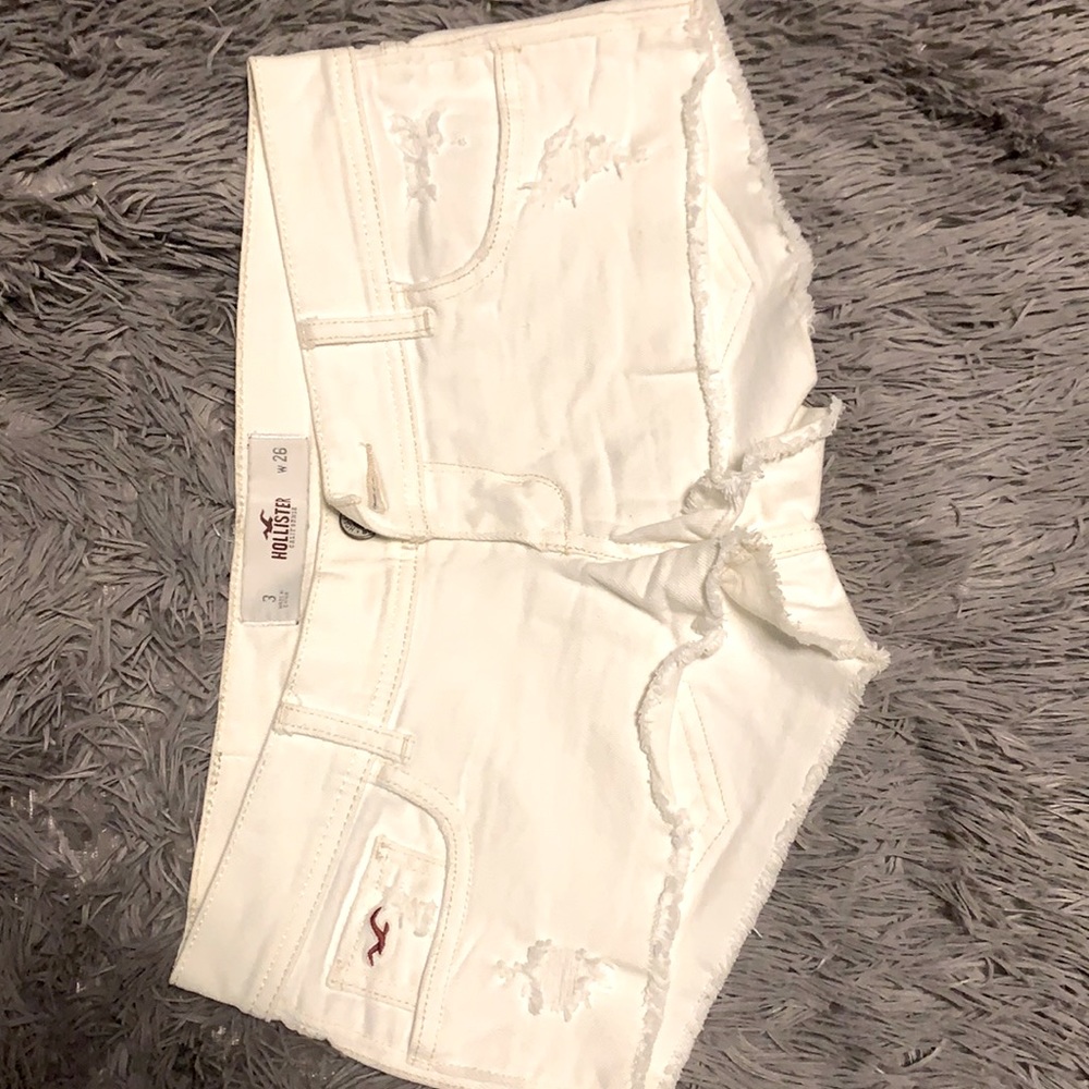 White jean shorts